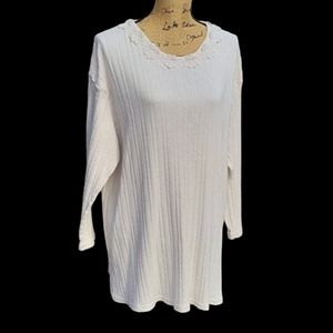 Vintage 100% Cotton Maternity Tunic with Floral Embellishments